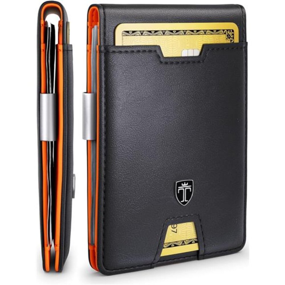 Mens Wallet with Money Clip AUSTIN RFID Blocking Bifold Credit Card